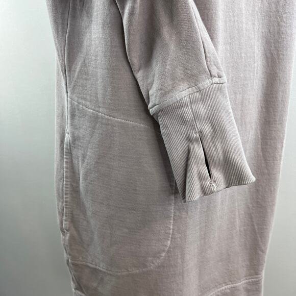 ATHLETA Eco Wash Pink Long Sleeve Turtleneck Sweatshirt Pocket Dress Tunic Sz M - Picture 4 of 10